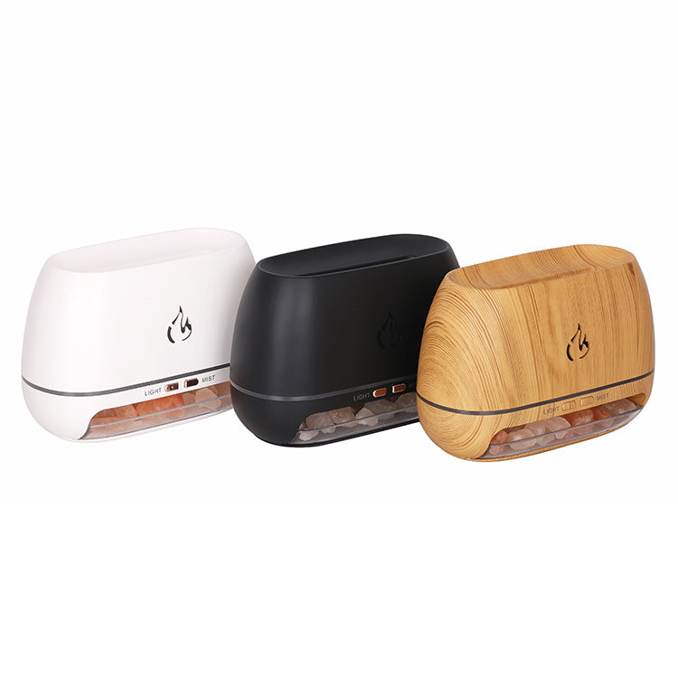 Three diffusers in white, black, and wooden finish on a white background